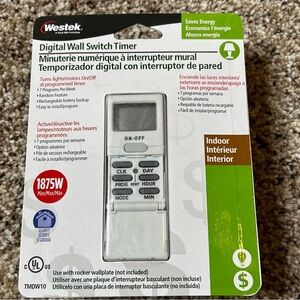 2016 Westek Digital Wall Switch Time TMDW10 Indoor Use Programmable Saves Energy